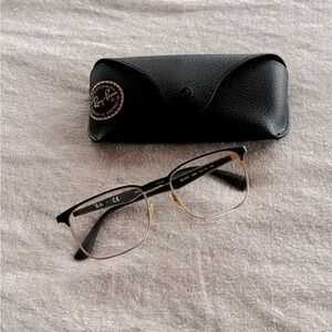 Ray-Ban Black and Gold Glasses